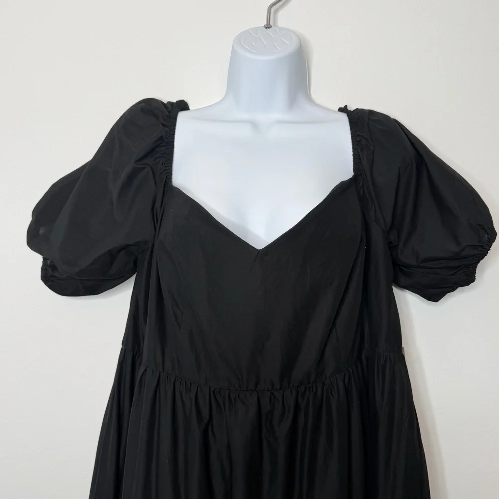 Eloquii Black Puff Sleeve Tiered Maxi Dress - Picture 3 of 12